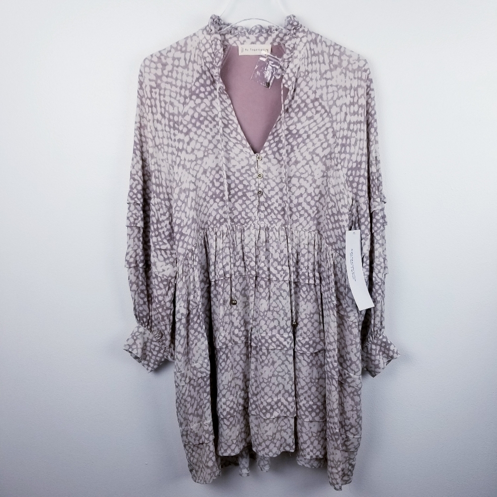 By Together Kinsley Ruffled Boho Babydoll Dress NWT size Small